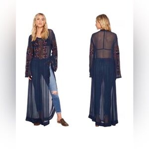 Free People Blue Deep Jewel Casual Dress Nwt L